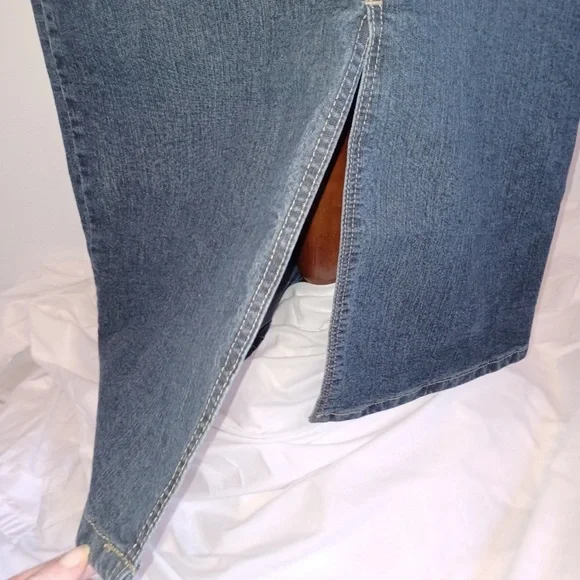 EU44 fits like a 12, Dolce & Gabbana Denim Maxi Skirt w/ Back Slit 100% Cotton - Picture 9 of 14